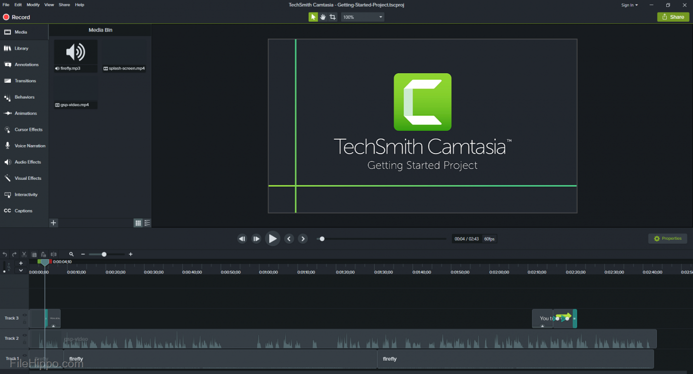Camtasia tools for youtube video editor